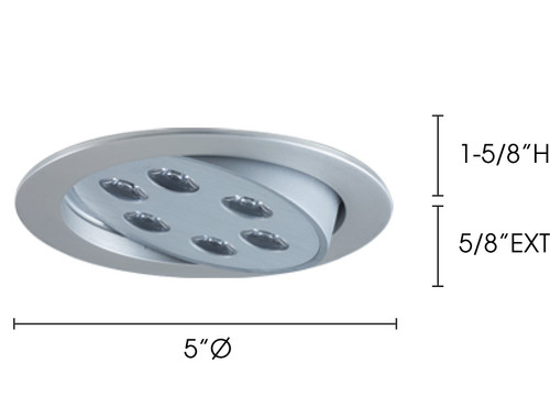 JESCO Lighting PK716LED3840BA 8.4W Adjustable 6-Light LED Slim Disk, 4000K, Brushed Aluminum