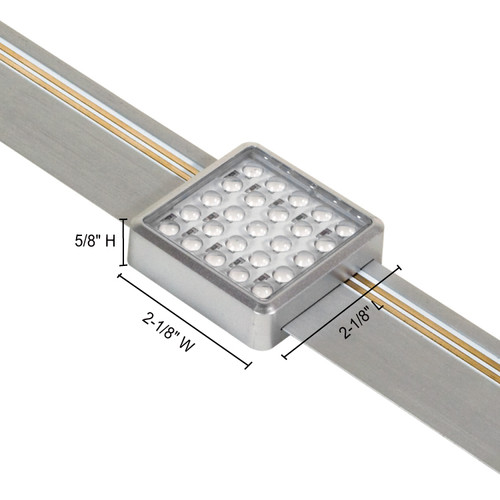 JESCO Lighting SD131CV4550-S 2W LED Square Orionis Single Slides on Orionis Track, 5000K, Silver