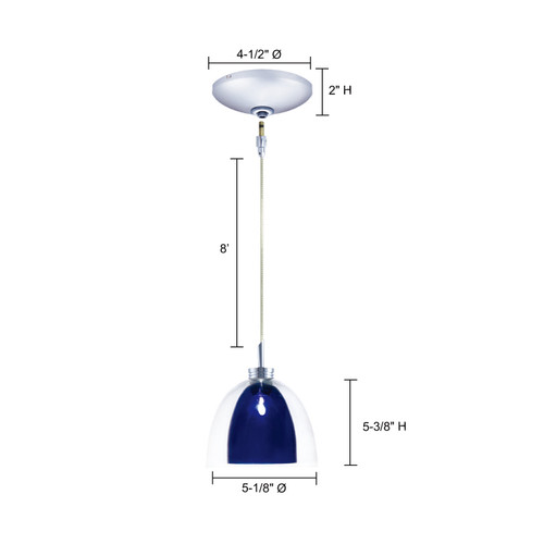 JESCO Lighting KIT-QAP215-BU/CH-B LINA Low Voltage Pendant & Canopy Kit, Chrome