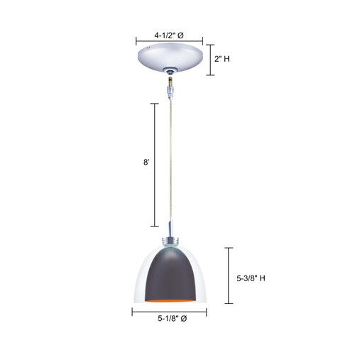 JESCO Lighting KIT-QAP215-GMOR/CH-B LINA Low Voltage Pendant & Canopy Kit, Chrome