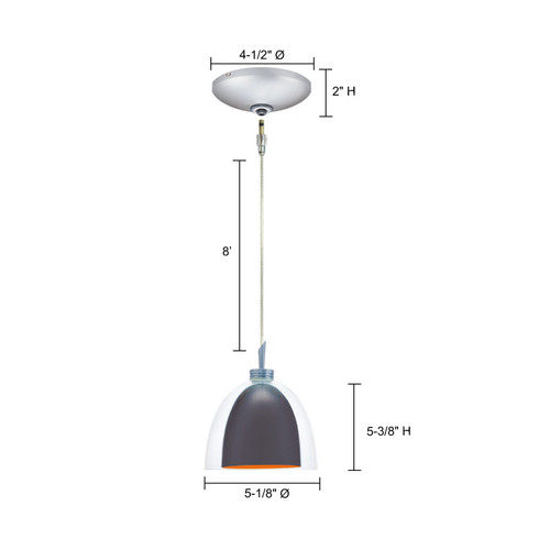 JESCO Lighting KIT-QAP215-GMOR-A LINA Low Voltage Pendant & Canopy Kit, Satin Nickel