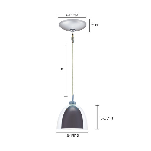 JESCO Lighting KIT-QAP215-GMWH-A LINA Low Voltage Pendant & Canopy Kit, Satin Nickel