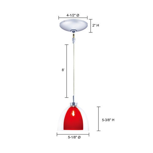 JESCO Lighting KIT-QAP215-RD/CH-B LINA Low Voltage Pendant & Canopy Kit, Chrome