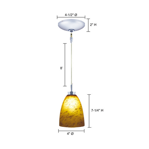 JESCO Lighting KIT-QAP220-AR/CH-B GOBLET Low Voltage Pendant & Canopy Kit, Chrome