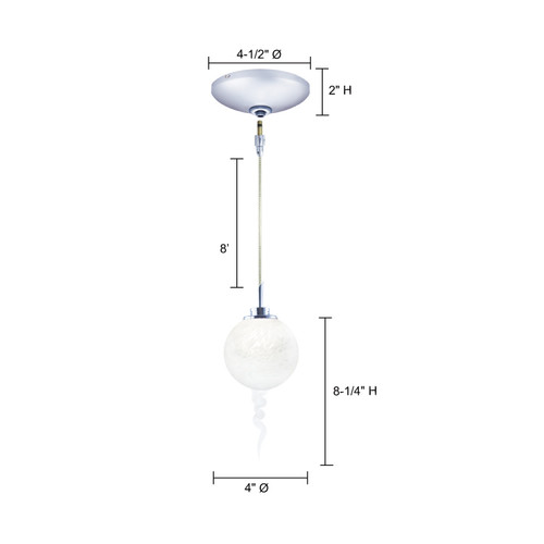 JESCO Lighting KIT-QAP221-WH/CH-B TORI Low Voltage Pendant & Canopy Kit, Chrome