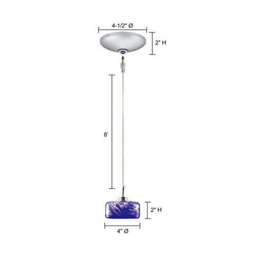 JESCO Lighting KIT-QAP229-BF/CH-B ELAINE Low Voltage Pendant & Canopy Kit, Chrome