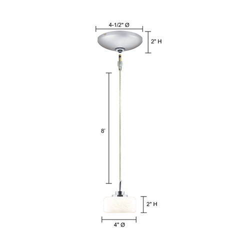 JESCO Lighting KIT-QAP229-WF-A ELAINE Low Voltage Pendant & Canopy Kit, Satin Nickel