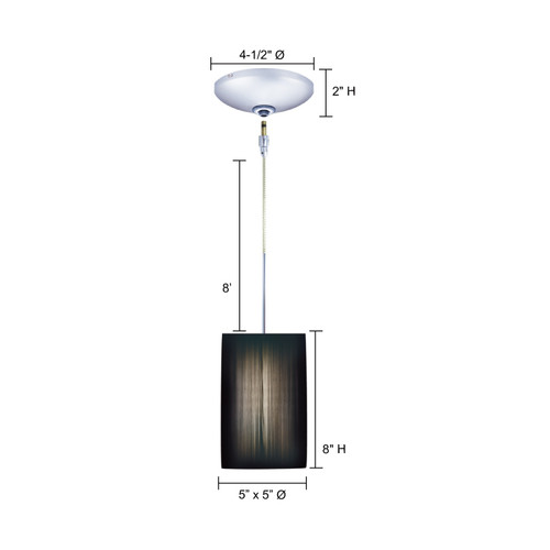 JESCO Lighting KIT-QAP230-BK/CH-B TAO Low Voltage Pendant & Canopy Kit, Chrome