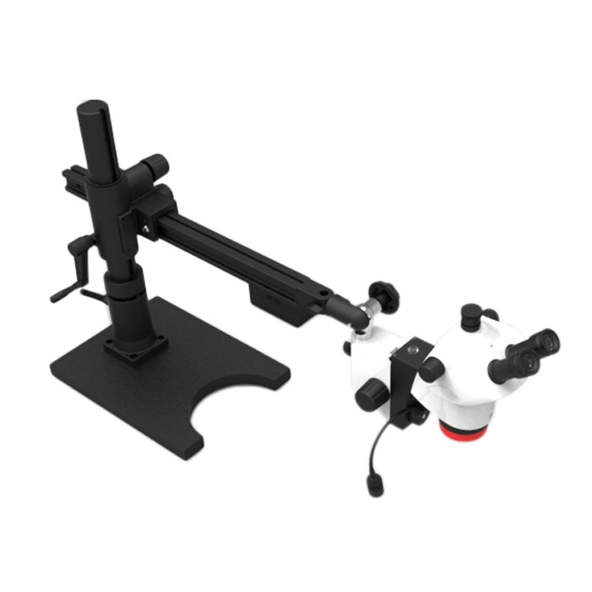 Labomed 4140400-800T Luxeo 6Z Trinocular Stereo Zoom Microscope on Heavy  Duty Swing Arm Stand, 8x to 50x Magnification