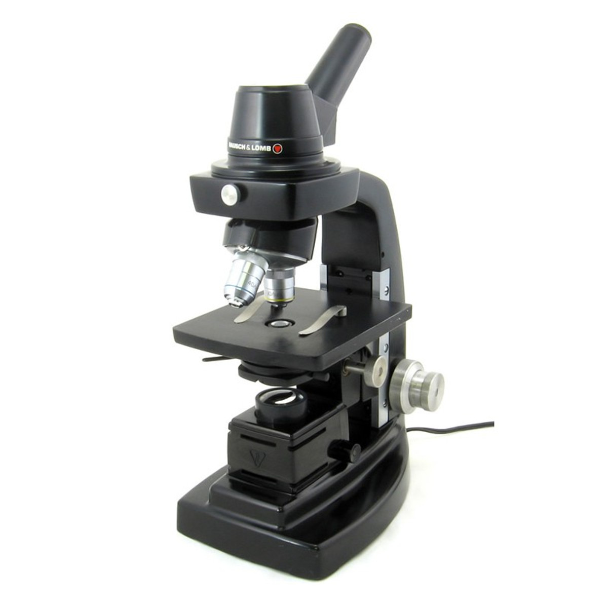 Bausch & Lomb Dynoptic Microscope, Two Objectives, Light - Vintage