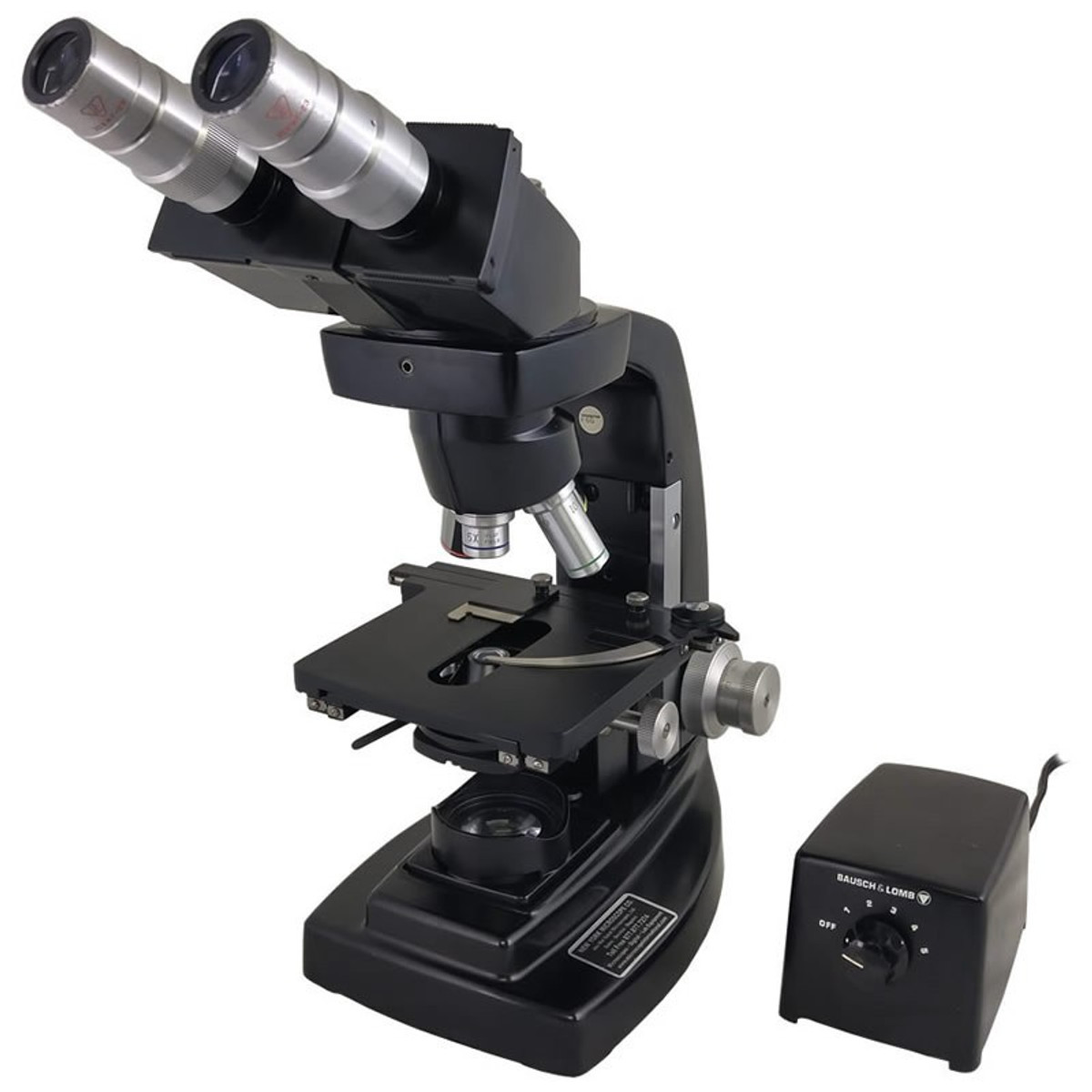 Bausch & Lomb Dynoptic Binocular Microscope - Four Objectives, Carry Case -  Vintage