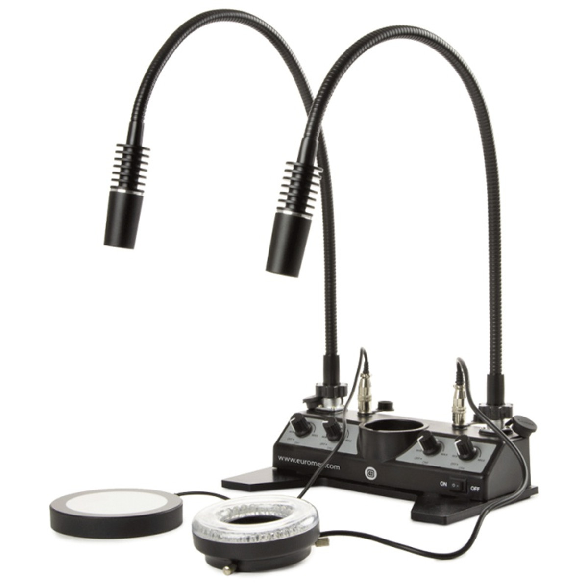 Euromex LE.5212 Illumination Station, Dual Goosenecks and Dual Ring Lights