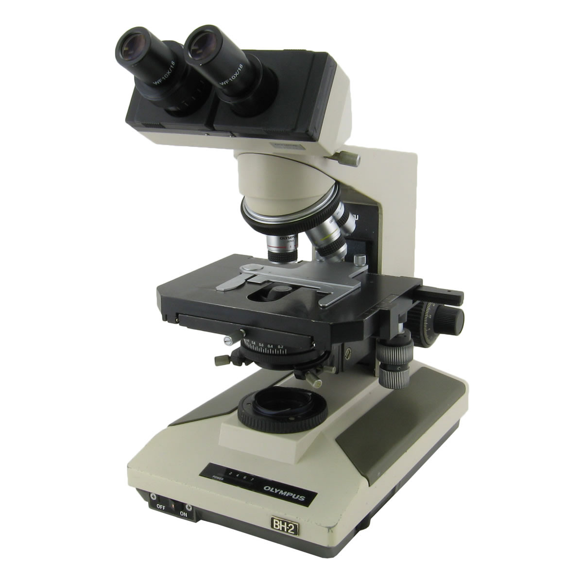 Olympus BH-2 (BHTU) Binocular Microscope, Four Objectives, Reconditioned