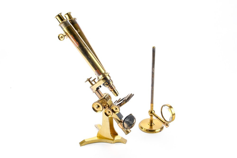 Ross Zentmayer English Brass Microscope From Wenham's London Antique New York Microscope Company