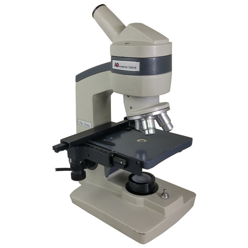 American Optical 160 Microscope, Three Objectives, Light