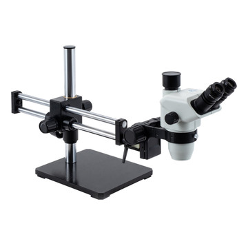 ACCU-SCOPE 3076-BBS Trinocular Zoom Stereo Microscope on Ball Bearing Boom Stand, 6.7x - 45x Magnification ACCU-SCOPE 3076-BBS Trinocular Zoom Stereo Microscope on Ball Bearing Boom Stand, 6.7x - 45x Magnification