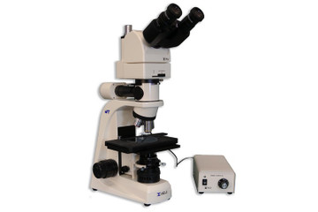 MT8100EL Metallurgical Ergonomic Trinocular Upright Brightfield Compound Microscope with Infinity Corrected Plan EPI 5X, 10X, 20X, 50X and Vertical Koehler LED Incident or transmitted Light