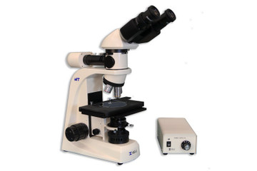 MT8000L Metallurgical Binocular Upright Brightfield Compound Microscope with Infinity Corrected Plan EPI 5X, 10X, 20X, 50X and Vertical Koehler LED Incident or Transmitted Light