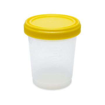 Container: Histology, 1000mL (32oz), PP, Graduated, with Separate Yellow Screwcap