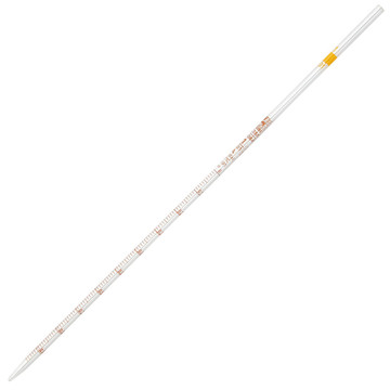 Pipette, Serological, Globe Glass, Reusable, 1mL, To Deliver (TD), 0.01 Graduations, Yellow Band, ASTM E1044, 6/Box