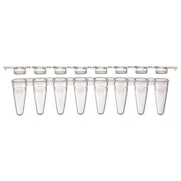 DiamondLink 0.2mL 8-Strip Tubes, with Individually-Attached Flat Caps, Assorted Colors (Blue, Red, Green, Yellow and Violet)