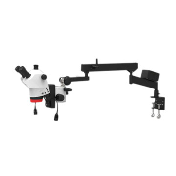 Labomed 4140100-840T Luxeo 6Z Trinocular Stereo Zoom Microscope on Flex Arm Stand, 8x to 50x Magnification Labomed 4140100-840T Luxeo 6Z Trinocular Stereo Zoom Microscope on Flex Arm Stand, 8x to 50x Magnification