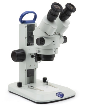 OPTIKA SLX-2 - SLX Stereomicroscope 7x-45x, fixed arm, Zoom ratio 6.43:1, LED Incident & transmitted light, rechargeable batteries (not included)