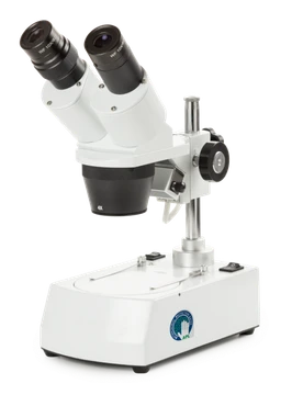 Euromex 50.930 Binocular stereo microscope AP-8, head with 45° inclined tubes, 2x/4x revolving objective, 20x/40x magnification, 10 W incident and transmitted illumination