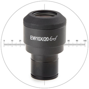 Euromex IS.6010-CM EWF 10x/20 mm eyepiece (Ø23.2mm) for iScope with 10/100 micrometer and cross hair
