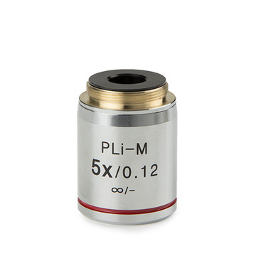 Euromex IS.8105 Plan PLMi 5x/0.12 IOS objective for iScope Materials science. Working distance 15.5 mm. No cover glass correction