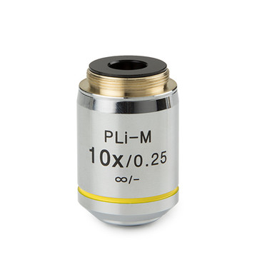 Euromex IS.8110 Plan PLMi 10x/0.25 IOS objective for iScope Materials science. Working distance 10 mm. No cover glass correction