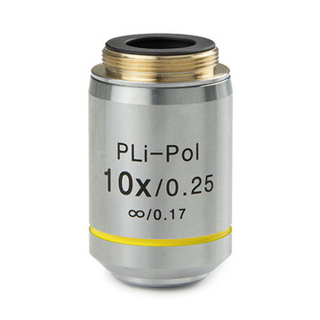 Euromex IS.7910-T Plan strain-free PLPOLi 10x/0.25 IOS objective for iScope transmitted polarization, no cover glass correction, working distance 10 mm