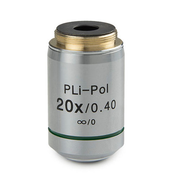 Euromex IS.7920-R Plan strain-free PLPOLi 20x/0.40 IOS objective for iScope reflected and transmitted polarization, no cover glass correction. Working distance 5.8 mm