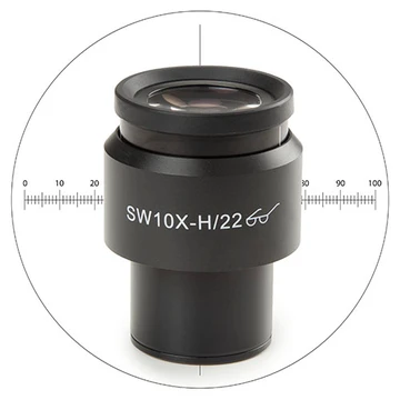Euromex DX.6210-CM Super wide field SWF 10x/22 mm eyepiece with micrometer and cross hair for Ø 30 mm tube for Delphi-X Observer