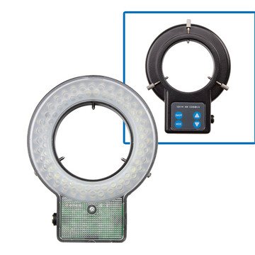 Euromex LE.1974 Ring illuminator with 72 LEDs with adjustable light intensity. External power supply 110-240 Vac / 12 Vdc (50/60 Hz). With segment controller. Brightness of 20,000 Lux at 100 mm distance and color temperature of 6500 K. Mounting for s
