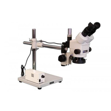 Meiji SMD-8TR Trinocular Stereo Zoom Microscope with LED Ring Light on Boom Stand for Surface Mount Device Inspection, 7x - 90x Magnification Meiji SMD-8TR Trinocular Stereo Zoom Microscope with LED Ring Light on Boom Stand for Surface Mount Device Inspection, 7x - 90x Magnification