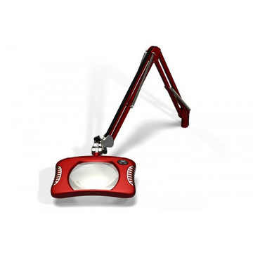 Meiji MG900/2XRED Rectangular 2x Magnifier 7" x 5.25" with 43" Reach & Table Edge Clamp, Red Finish Meiji MG900/2XRED Rectangular 2x Magnifier 7" x 5.25" with 43" Reach & Table Edge Clamp, Red Finish