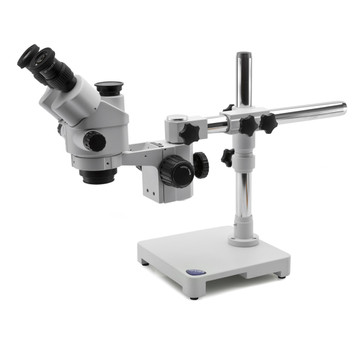 OPTIKA SLX-5 Trinocular Stereo Zoom Microscope on Overhanging Boom Stand, 7x to 45x Magnification OPTIKA SLX-5 Trinocular Stereo Zoom Microscope on Overhanging Boom Stand, 7x to 45x Magnification