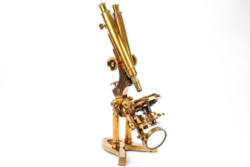 Ross Zentmayer English Brass Binocular Microscope - Antique Ross Zentmayer English Brass Binocular Microscope - Antique