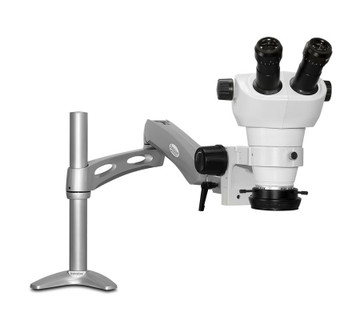 Scienscope NZ-PK3-R3E NZ Stereo Zoom Binocular Microscope on Articulating Arm with LED Ring Light, 8x to 50x Magnification Scienscope NZ-PK3-R3E NZ Stereo Zoom Binocular Microscope on Articulating Arm with LED Ring Light, 8x to 50x Magnification