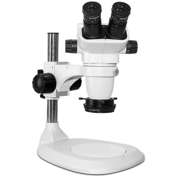 Scienscope SZ-PK1-R3, SSZ-II Stereo Zoom Binocular Microscope on ErgoPost Stand with LED Ring Light with Polarizer, 6.7x to 45x Magnification Scienscope SZ-PK1-R3, SSZ-II Stereo Zoom Binocular Microscope on ErgoPost Stand with LED Ring Light with Polarizer, 6.7x to 45x Magnification