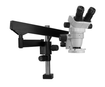 Scienscope SZ-PK3FX-E1, SSZ-II Stereo Zoom Binocular Microscope on Heavy Duty Articulating Arm with LED Ring Light, 6.7x to 45x Magnification Scienscope SZ-PK3FX-E1, SSZ-II Stereo Zoom Binocular Microscope on Heavy Duty Articulating Arm with LED Ring Light, 6.7x to 45x Magnification