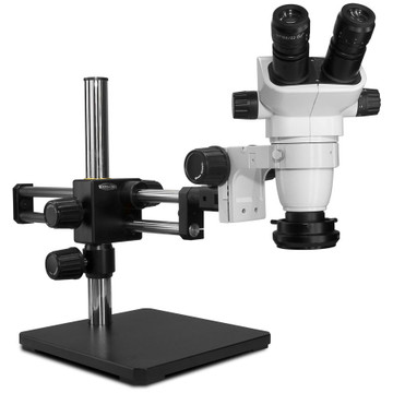 Scienscope SZ-PK5D-R3, SSZ-II Stereo Zoom Binocular Microscope on Dual Arm Boom Stand with LED Ring Light with Polarizer, 6.7x to 45x Magnification Scienscope SZ-PK5D-R3, SSZ-II Stereo Zoom Binocular Microscope on Dual Arm Boom Stand with LED Ring Light with Polarizer, 6.7x to 45x Magnification
