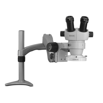 Scienscope ELZ-PK3-E1, ELZ Stereo Zoom Binocular Microscopes on Articulating Arm with LED Ring Light, 7x to 30x Magnification Scienscope ELZ-PK3-E1, ELZ Stereo Zoom Binocular Microscopes on Articulating Arm with LED Ring Light, 7x to 30x Magnification