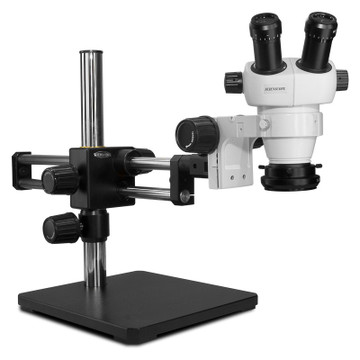 Scienscope ELZ-PK5D-R3E, ELZ Stereo Zoom Binocular Microscopes on Dual Arm Boom Stand with LED Ring Light, 7x to 30x Magnification Scienscope ELZ-PK5D-R3E, ELZ Stereo Zoom Binocular Microscopes on Dual Arm Boom Stand with LED Ring Light, 7x to 30x Magnification