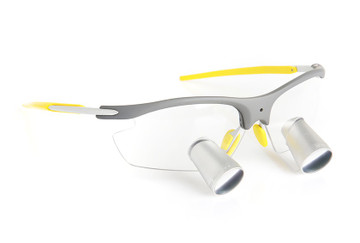 Surgical Eye Loupes 4.0x Fusion Prismatic TTL with Headlight - Titanium  Frame