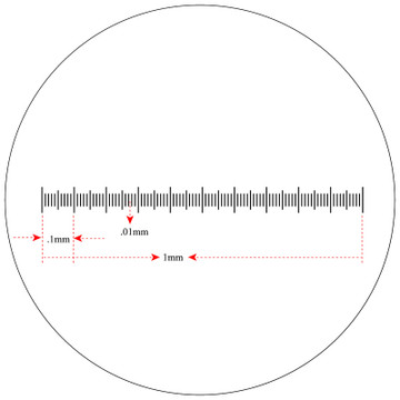 Scale Reticle, 1mm in 100 Divisions, Without Numbers Scale Reticle, 1mm in 100 Divisions, Without Numbers