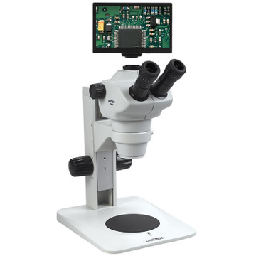 UNITRON Z850 Zoom Stereo Digital LCD Microscope Package on Plain Focusing Stand UNITRON Z850 Zoom Stereo Digital LCD Microscope Package on Plain Focusing Stand
