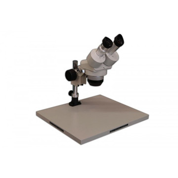 Meiji EMT Stereo Microscope on KBL Wide Surface Stand Meiji EMT Stereo Microscope on KBL Wide Surface Stand