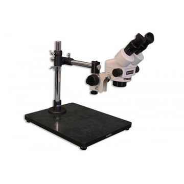 Meiji EMZ-5 Zoom Stereo Microscope on MU Wide Surface Universal Stand, 7x - 45x Magnification Meiji EMZ-5 Zoom Stereo Microscope on MU Wide Surface Universal Stand, 7x - 45x Magnification